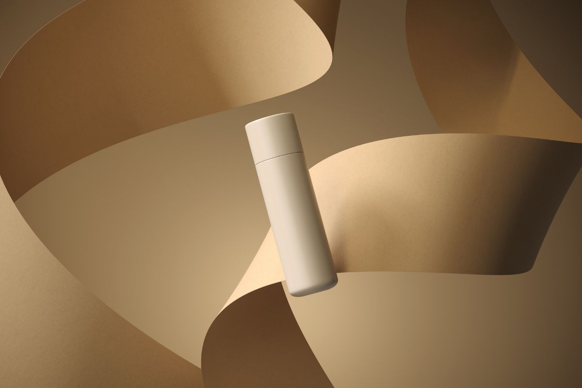Immagine di un packaging cilindrico per skincare